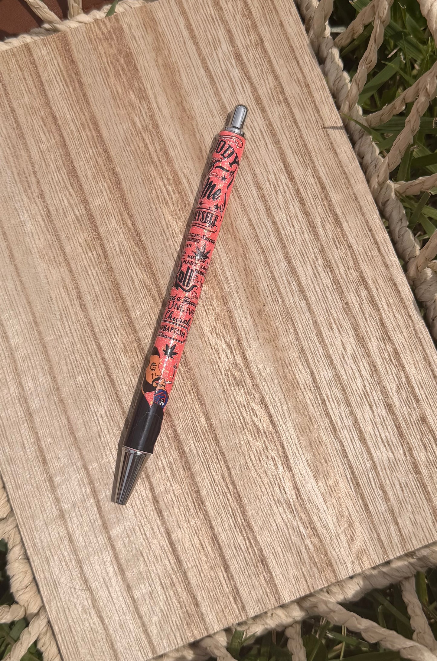 Jelly Roll Wrapped Glitter Pen