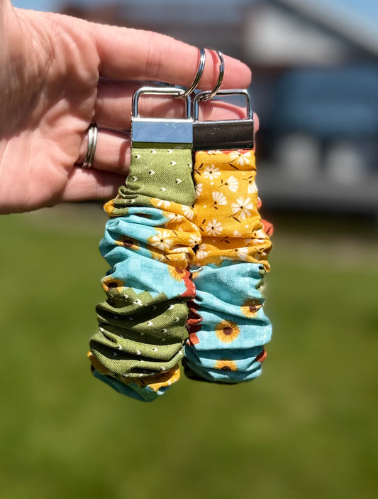 Floral Patchwork Scrunchie Wristlet