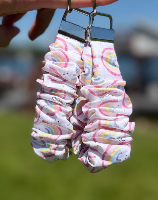 Pastel Rainbow Scrunchie Wristlet