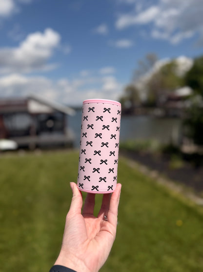 Mini Bows Slim Can Cooler Insulator