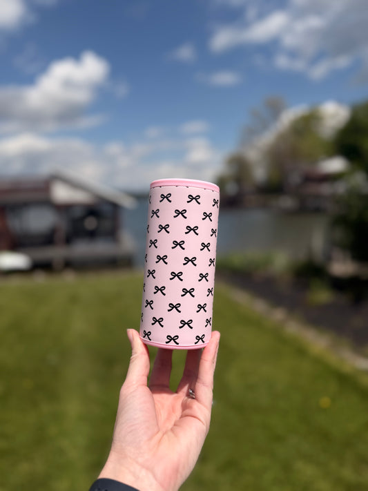 Mini Bows Slim Can Cooler Insulator