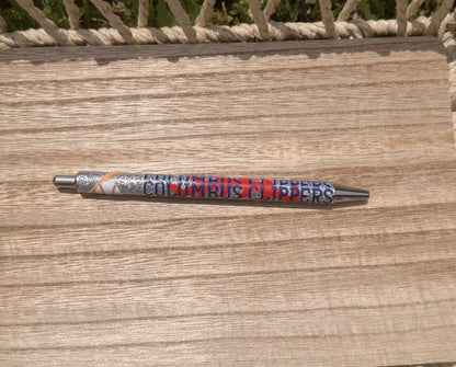Columbus Clippers Stacked Wrapped Glitter Pen