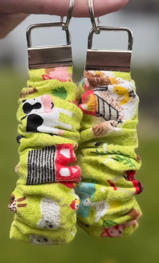 Farm Animals Scrunchie Wristlet