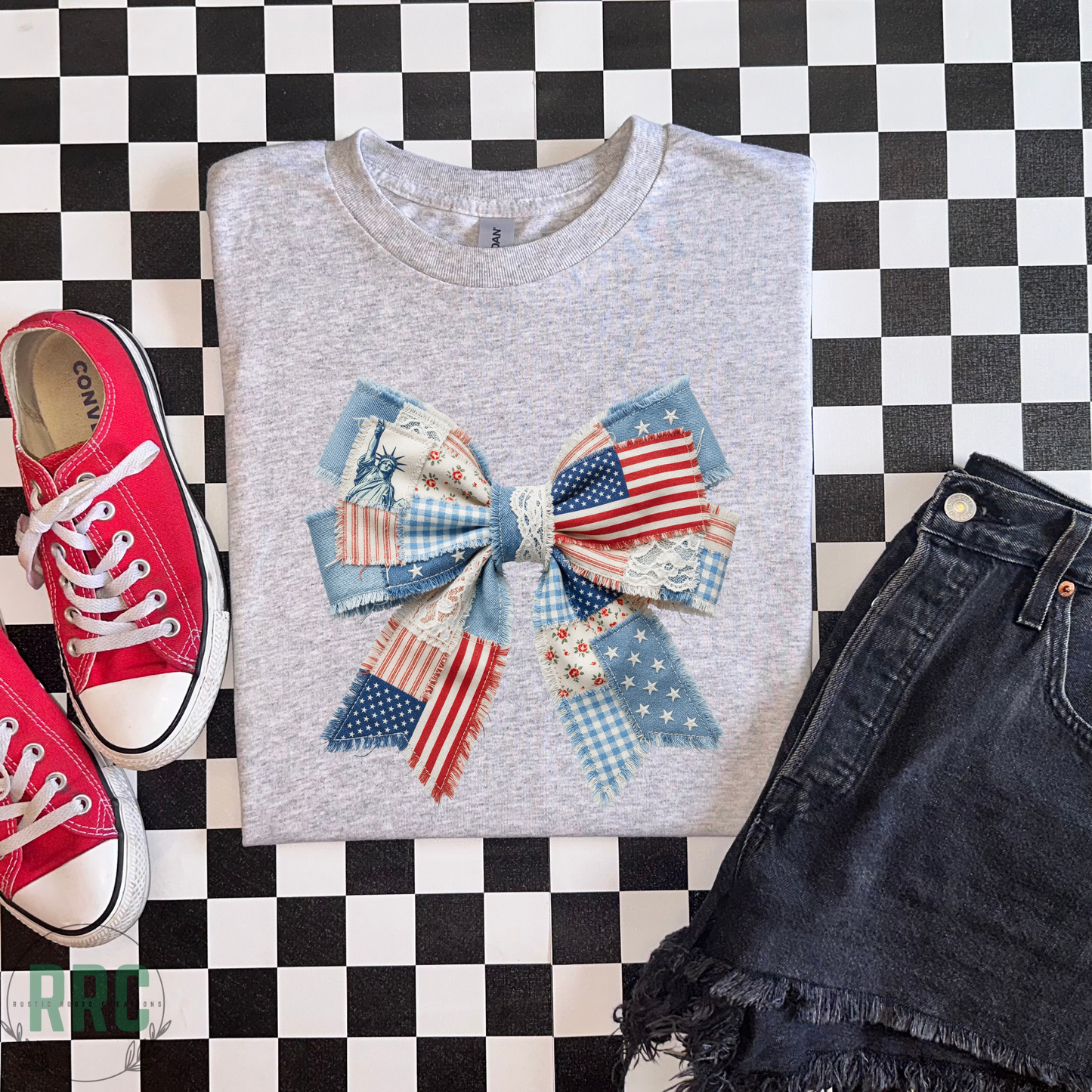 Patriotic Quilt Bow *GILDEN*