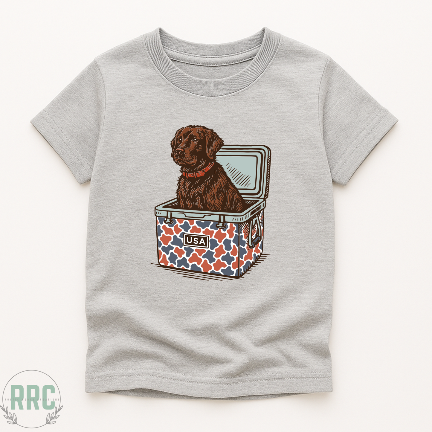 Youth Chocolate Lab Patriotic Cooler *GILDEN*