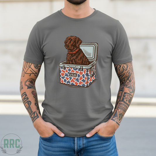 Chocolate Lab Patriotic Cooler *GILDEN*