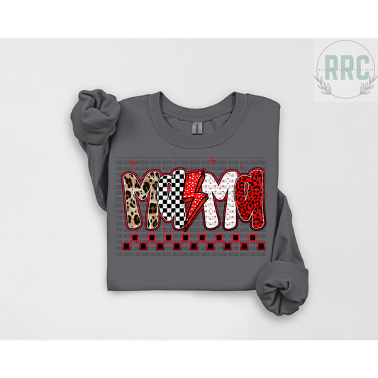 Checkered Cheetah Mama Crewneck *GILDEN*