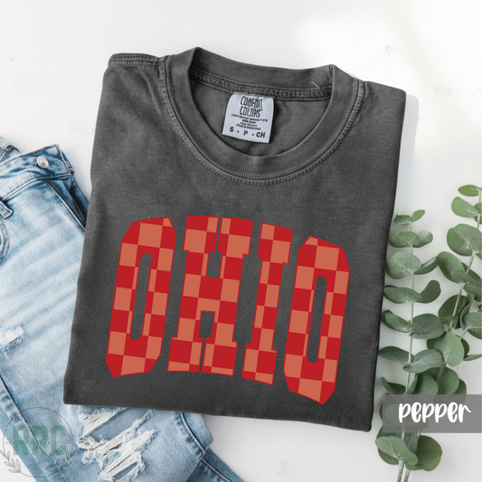 Ohio Red Checkered *COMFORT COLORS*