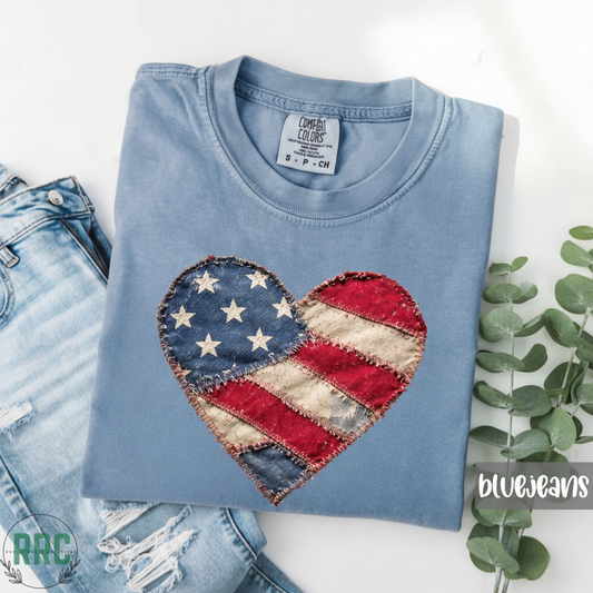 American Heart Patchwork *COMFORT COLORS*
