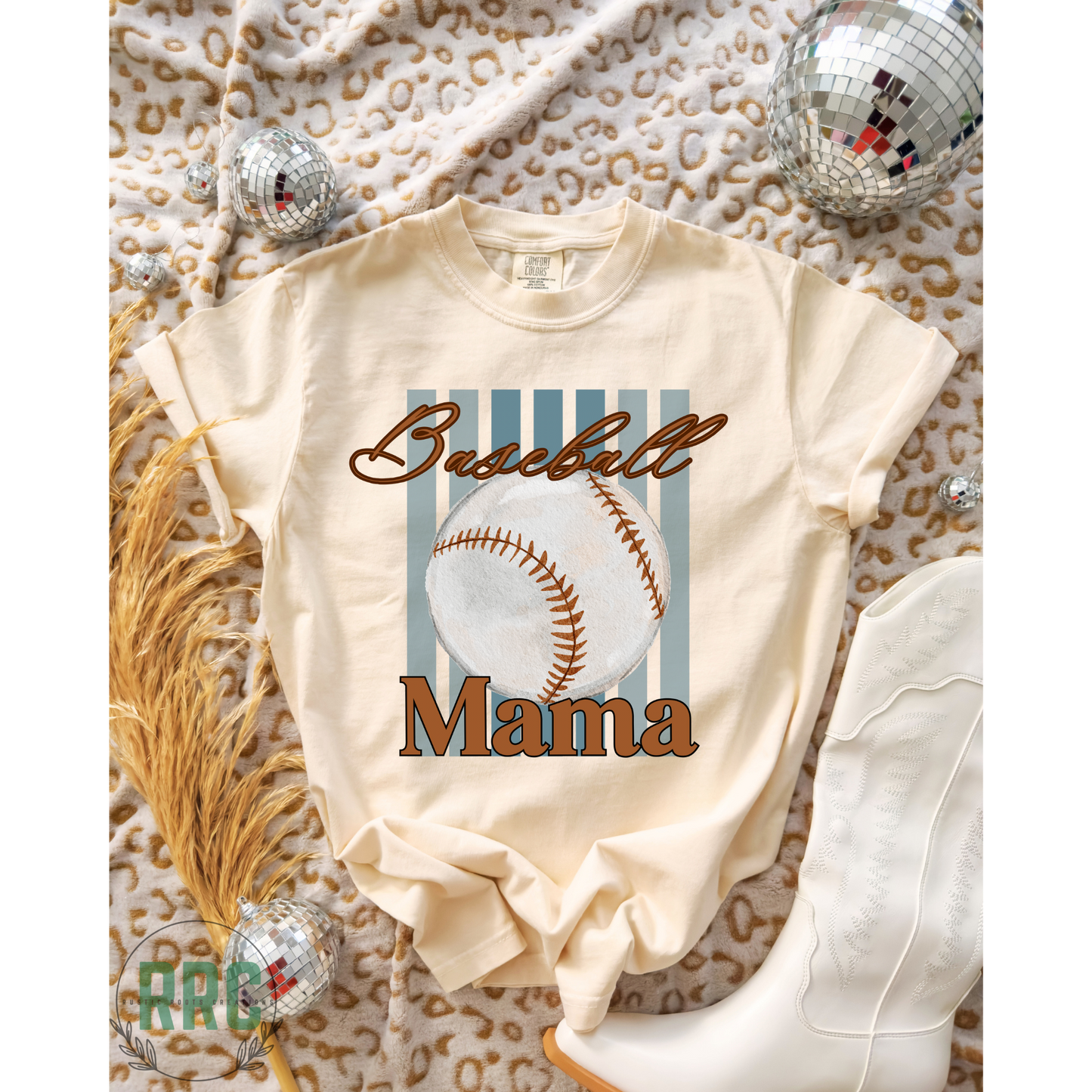 Baseball Mama Stripes Tee *COMFORT COLORS*