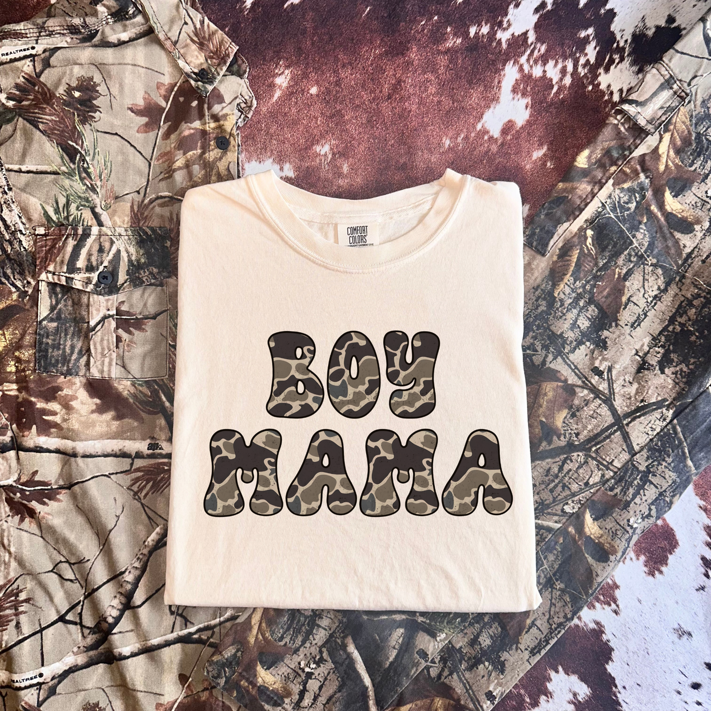 Boy Mama Camo Tee *COMFORT COLORS*