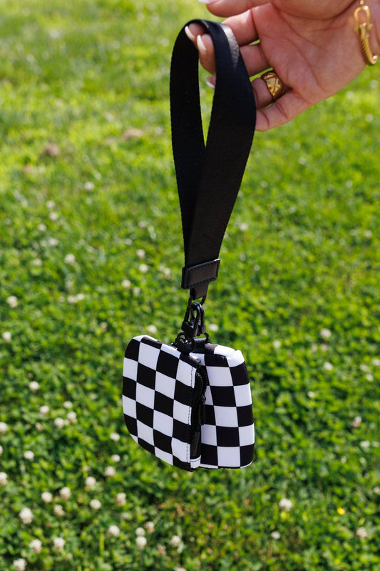 Checkered Dual Pouch Wristlet