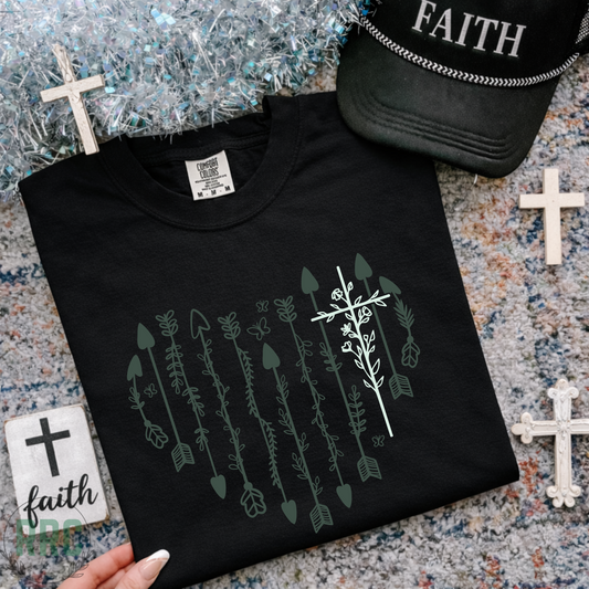 Floral Arrows and Cross *COMFORT COLORS*