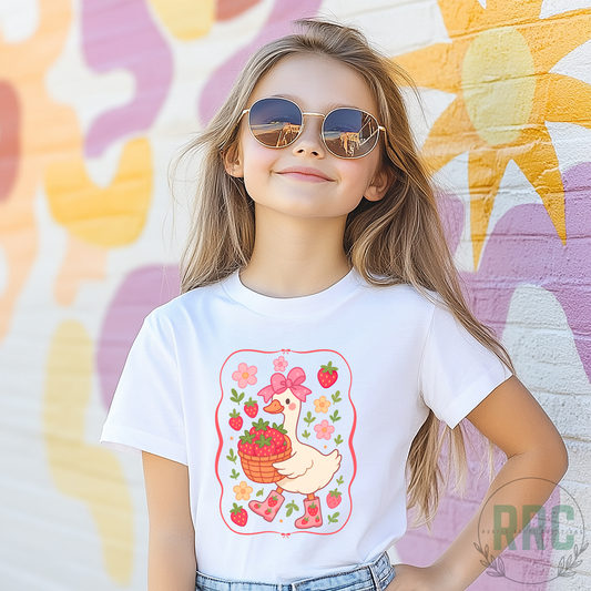 Girls Strawberry Goose Tee