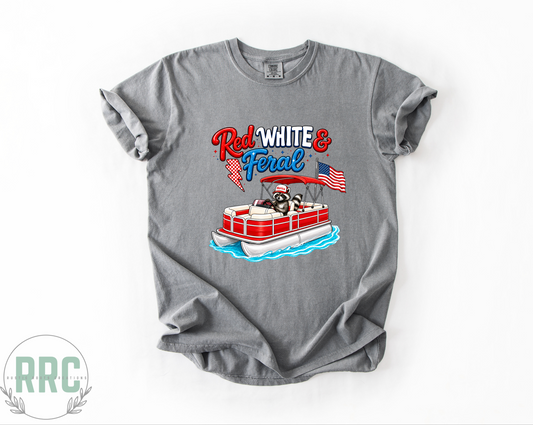 Red White & Feral Raccoon *COMFORT COLORS*